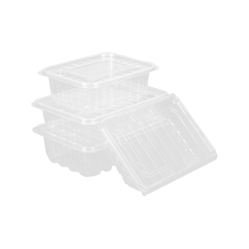 Eldobható, teljesen átlátszó gyümölcscsomagoló doboz